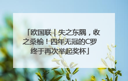 欧国联｜失之东隅，收之桑榆！四年无冠的C罗终于再次举起奖杯