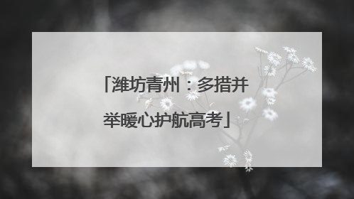潍坊青州：多措并举暖心护航高考