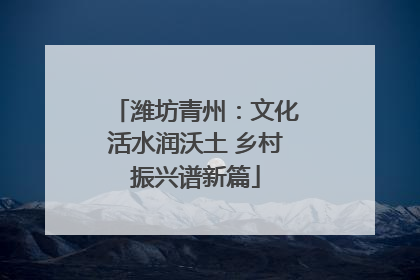 潍坊青州：文化活水润沃土 乡村振兴谱新篇