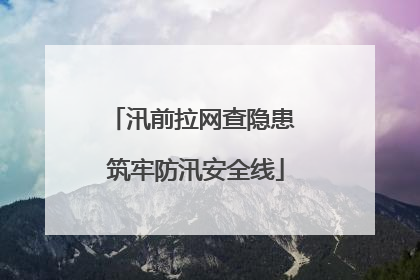 汛前拉网查隐患 筑牢防汛安全线