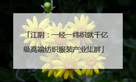 江阴：一经一纬织就千亿级高端纺织服装产业集群