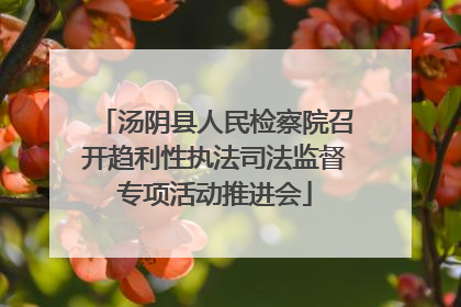 汤阴县人民检察院召开趋利性执法司法监督专项活动推进会