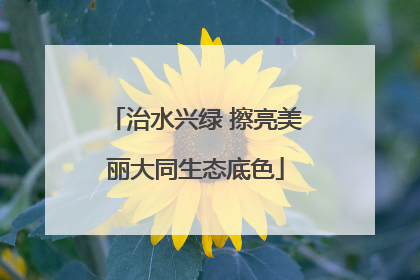 治水兴绿 擦亮美丽大同生态底色