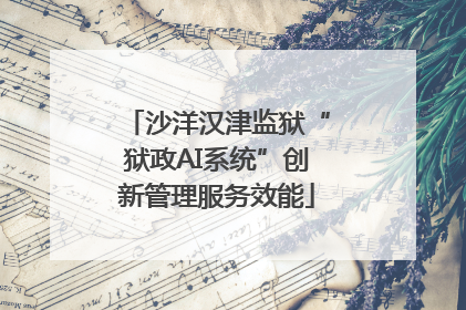 沙洋汉津监狱“狱政AI系统”创新管理服务效能
