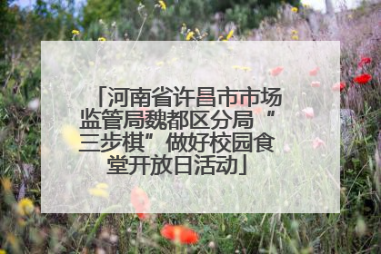河南省许昌市市场监管局魏都区分局“三步棋”做好校园食堂开放日活动