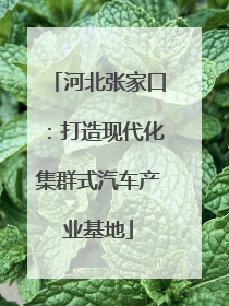 河北张家口：打造现代化集群式汽车产业基地