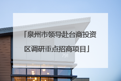 泉州市领导赴台商投资区调研重点招商项目