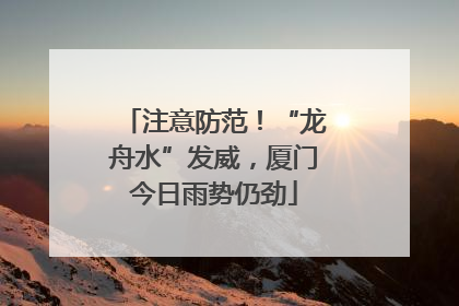 注意防范！“龙舟水”发威，厦门今日雨势仍劲