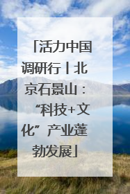 活力中国调研行丨北京石景山：“科技+文化”产业蓬勃发展
