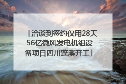 洽谈到签约仅用28天 56亿微风发电机组设备项目四川蓬溪开工