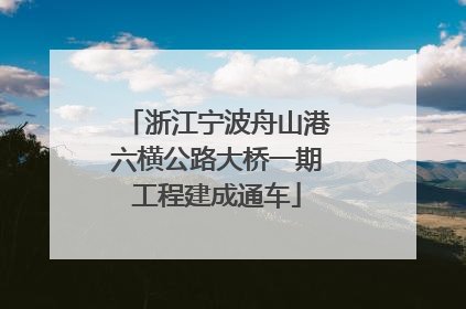 浙江宁波舟山港六横公路大桥一期工程建成通车