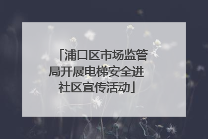 浦口区市场监管局开展电梯安全进社区宣传活动