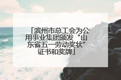 滨州市总工会为公用事业集团颁发“山东省五一劳动奖状”证书和奖牌