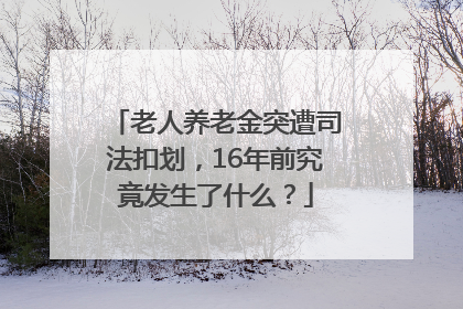 老人养老金突遭司法扣划，16年前究竟发生了什么？