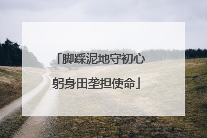 脚踩泥地守初心 躬身田垄担使命