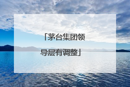 茅台集团领导层有调整