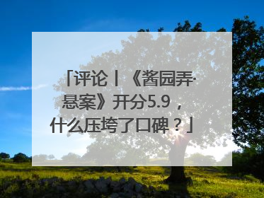评论丨《酱园弄·悬案》开分5.9，什么压垮了口碑？
