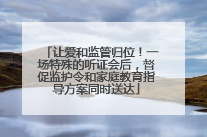 让爱和监管归位！一场特殊的听证会后，督促监护令和家庭教育指导方案同时送达