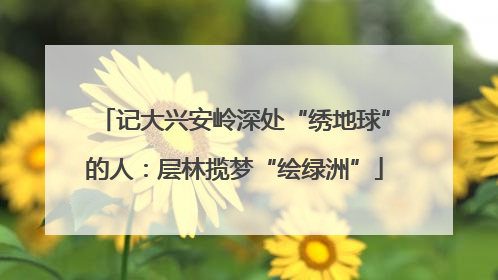 记大兴安岭深处“绣地球”的人：层林揽梦“绘绿洲”