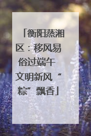 衡阳蒸湘区：移风易俗过端午 文明新风“粽”飘香