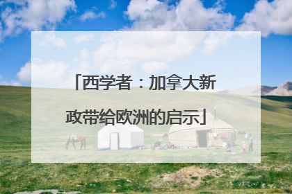 西学者：加拿大新政带给欧洲的启示
