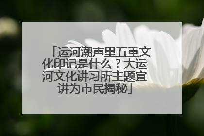 运河潮声里五重文化印记是什么？大运河文化讲习所主题宣讲为市民揭秘