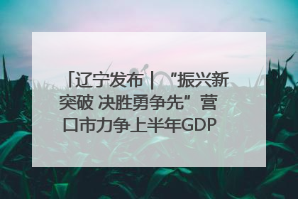 辽宁发布｜“振兴新突破 决胜勇争先”营口市力争上半年GDP增长6%左右