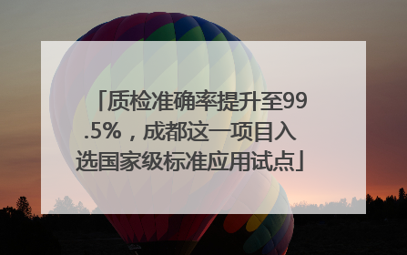 质检准确率提升至99.5%，成都这一项目入选国家级标准应用试点