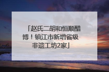 赵氏二胡和恒顺醋博！镇江市新增省级非遗工坊2家