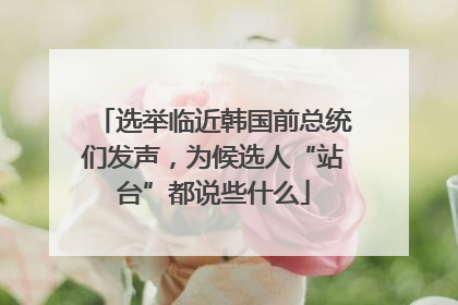 选举临近韩国前总统们发声，为候选人“站台”都说些什么