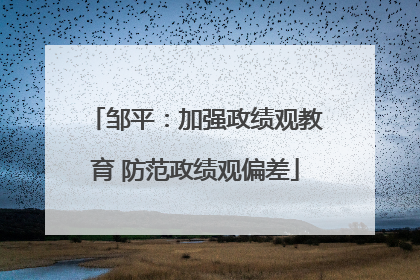 邹平：加强政绩观教育 防范政绩观偏差