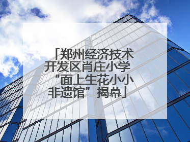 郑州经济技术开发区肖庄小学“面上生花小小非遗馆”揭幕