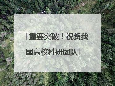 重要突破！祝贺我国高校科研团队