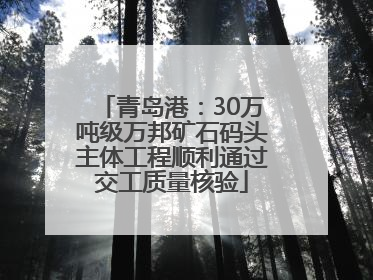 青岛港：30万吨级万邦矿石码头主体工程顺利通过交工质量核验
