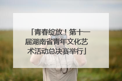 青春绽放！第十一届湖南省青年文化艺术活动总决赛举行