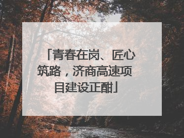 青春在岗、匠心筑路，济商高速项目建设正酣