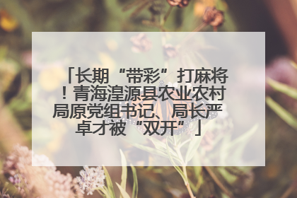 长期“带彩”打麻将！青海湟源县农业农村局原党组书记、局长严卓才被“双开”