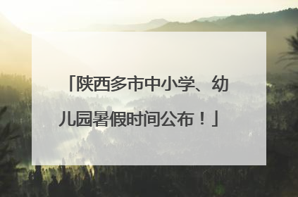 陕西多市中小学、幼儿园暑假时间公布！