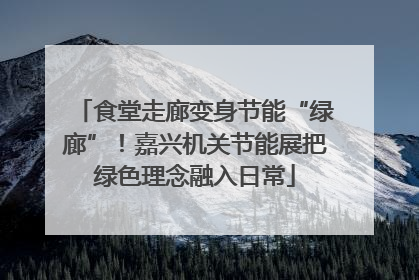 食堂走廊变身节能“绿廊”！嘉兴机关节能展把绿色理念融入日常