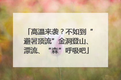 高温来袭？不如到“避暑顶流”金洞登山、漂流、“森”呼吸吧