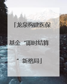 龙泉构建医保基金“即时结算”新格局