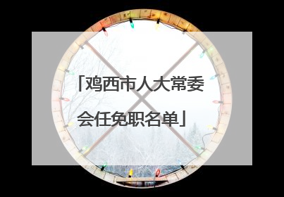 鸡西市人大常委会任免职名单
