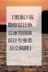 黑龙江省勘察设计协会冰雪创意设计专业委员会揭牌