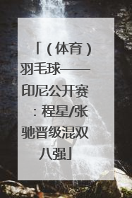 （体育）羽毛球——印尼公开赛：程星/张驰晋级混双八强