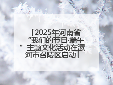 2025年河南省“我们的节日·端午”主题文化活动在漯河市召陵区启动