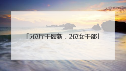 5位厅干履新，2位女干部