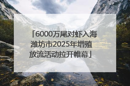 6000万尾对虾入海 潍坊市2025年增殖放流活动拉开帷幕