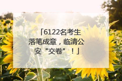 6122名考生落笔成章，临清公安“交卷”！